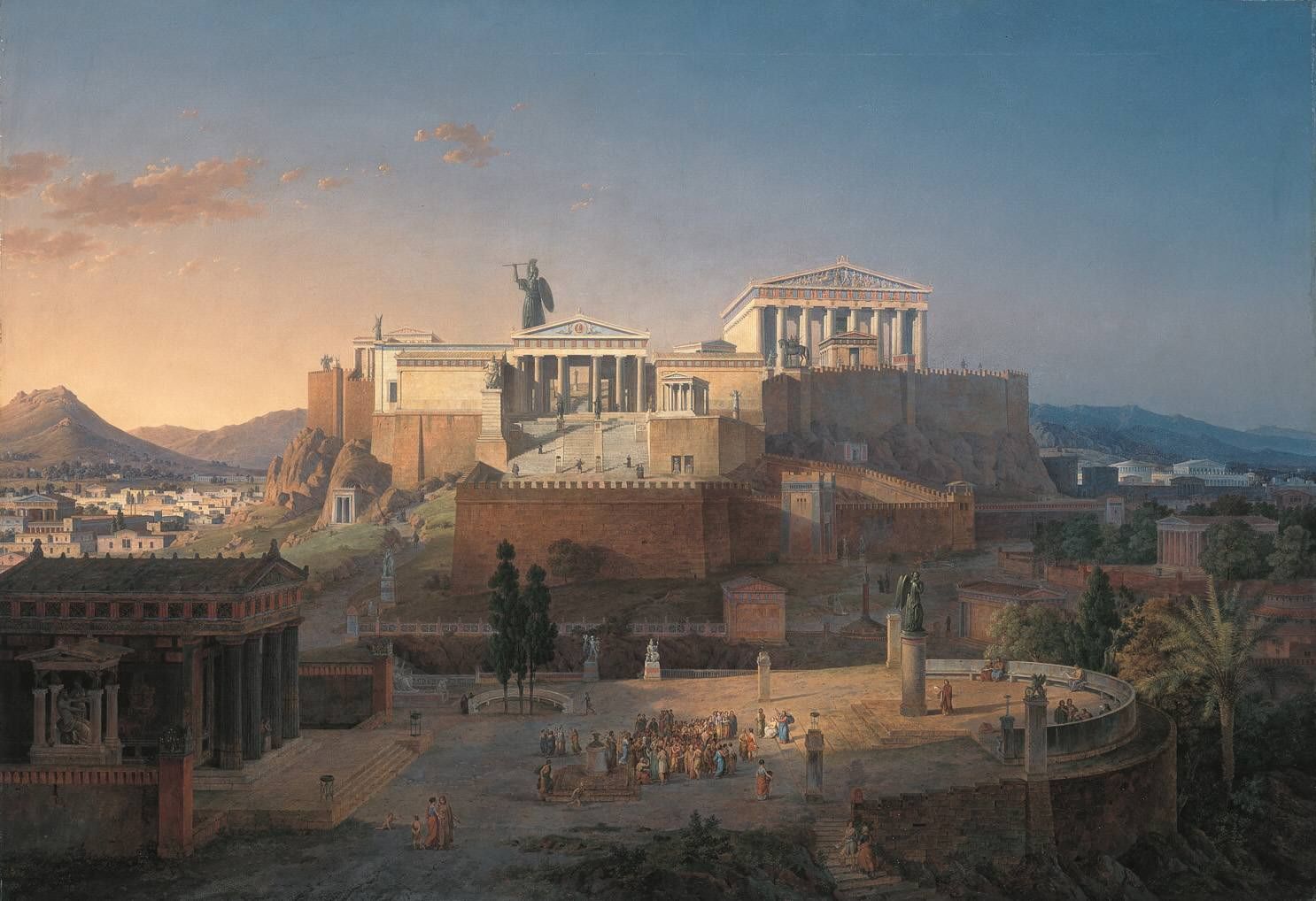 Leo von Klenze, Vue idéale de l'Acropole et de l'Aréopage (1846) · Neue Pinakothek, Munich (domaine public)